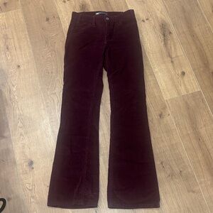 Burgundy Corduroy Flare Pants